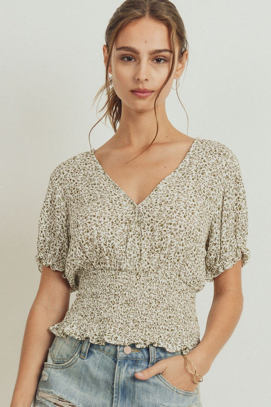 Puff Sleeve Surplice Top