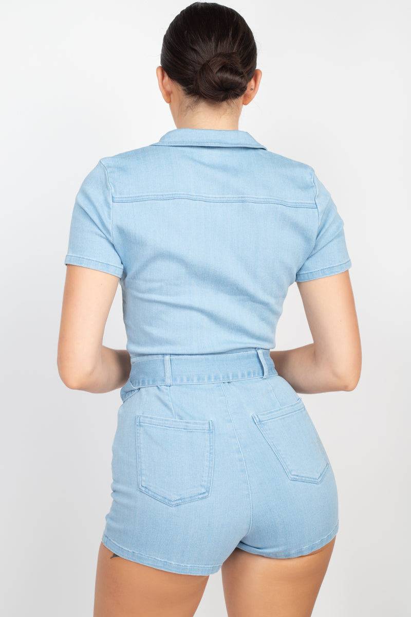 Cotton Sexy Denim Romper
