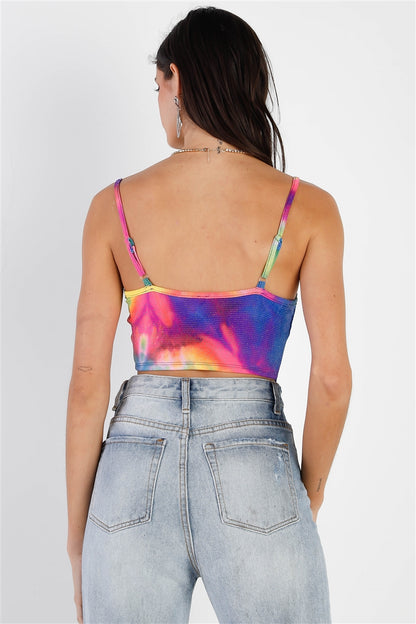 Multicolor Lurex Crop Top