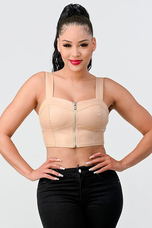 Luxe Faux Leather Crop Top