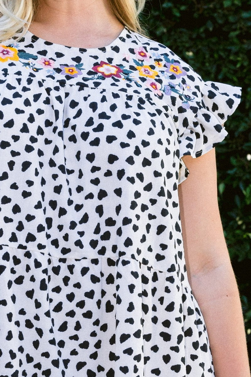 Ditsy Print Babydoll Dress