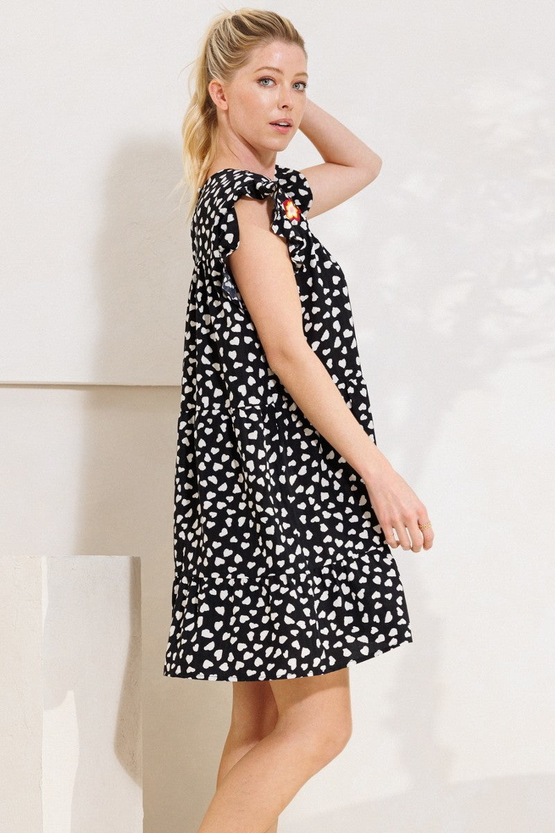 Ditsy Print Babydoll Dress