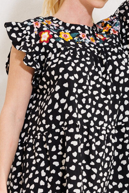 Ditsy Print Babydoll Dress