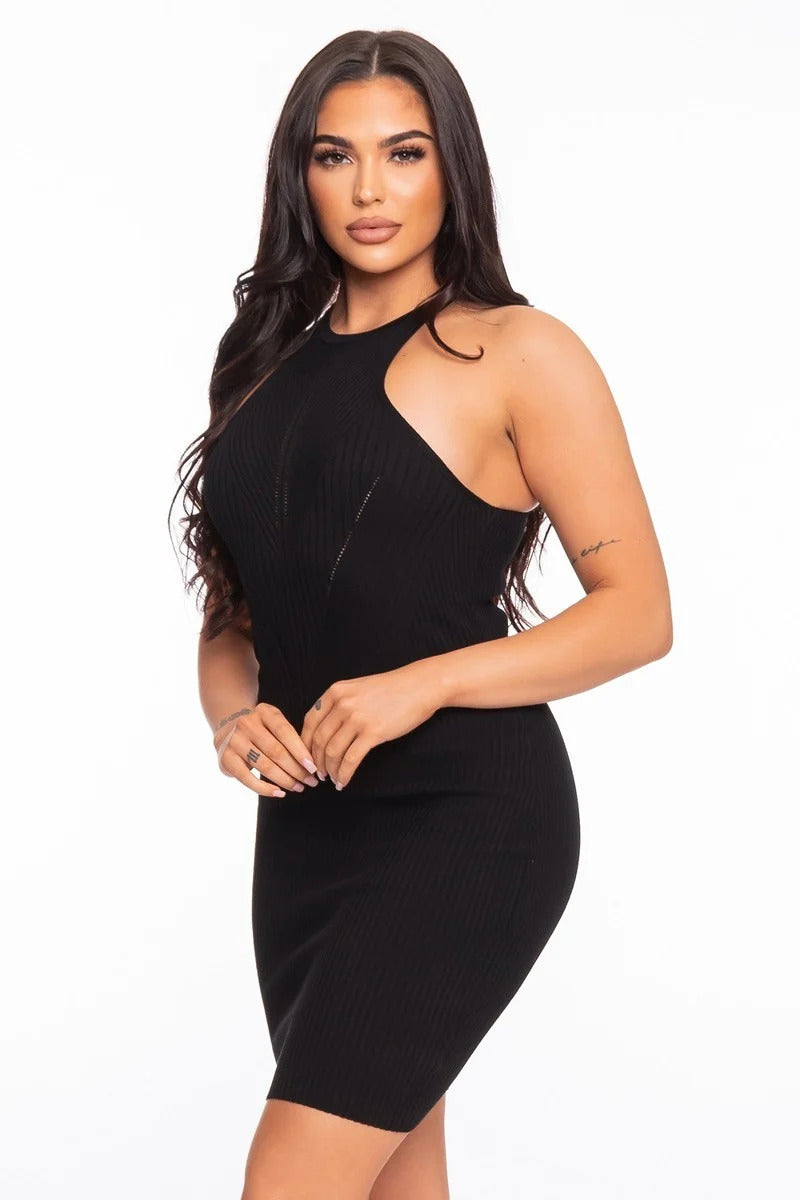 Rib Knit Sweater Tank Dress