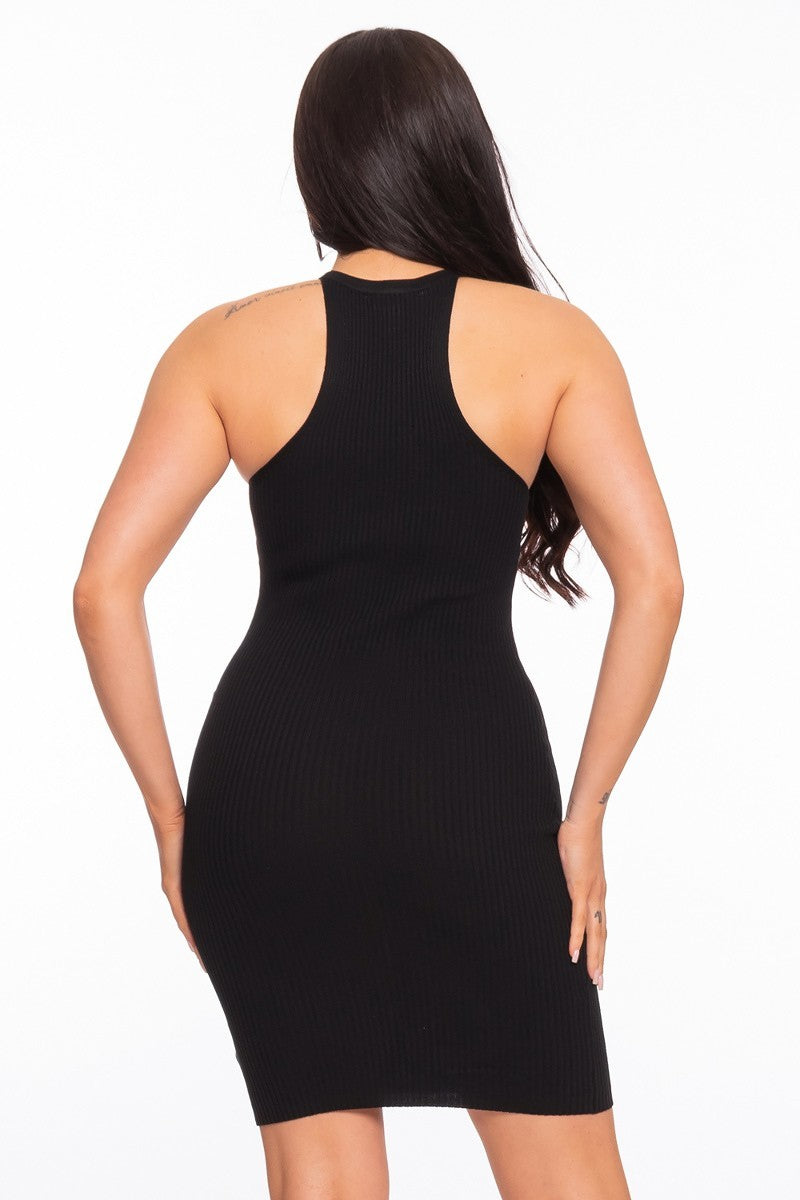 Rib Knit Sweater Tank Dress