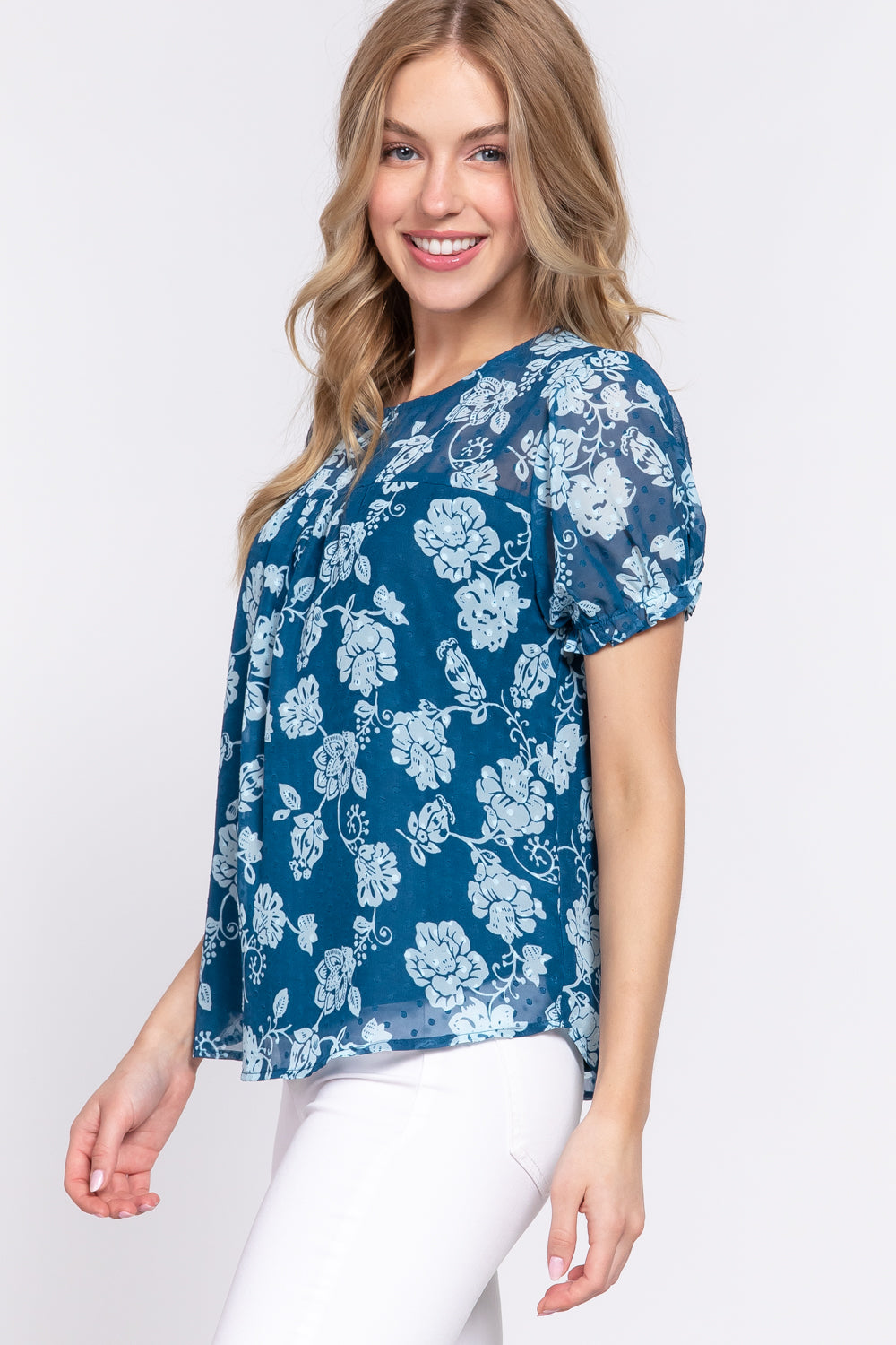 Short Sleeve Floral Blouse