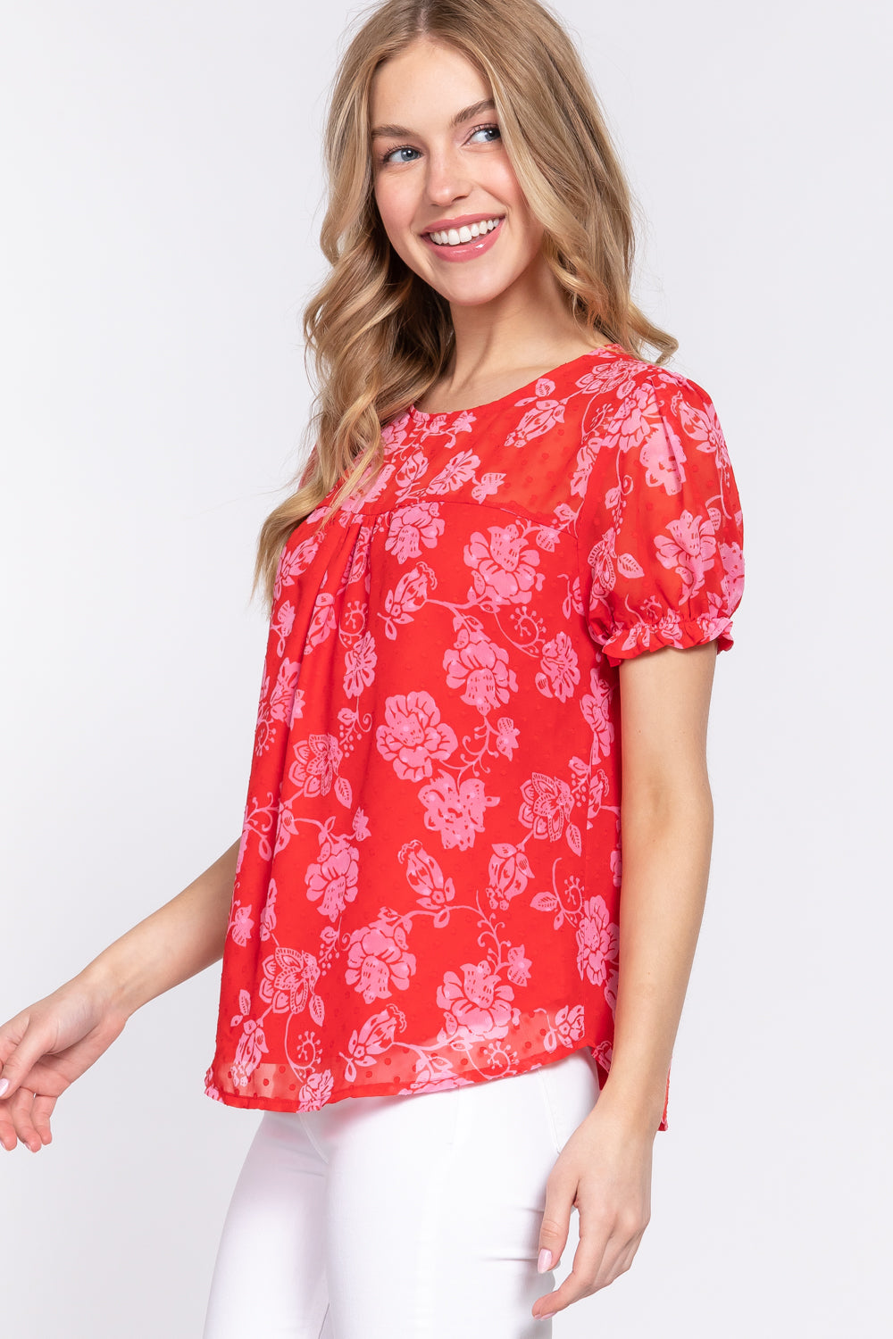 Short Sleeve Floral Blouse