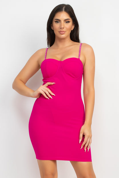 Rhinestone Bustier Mini Dress