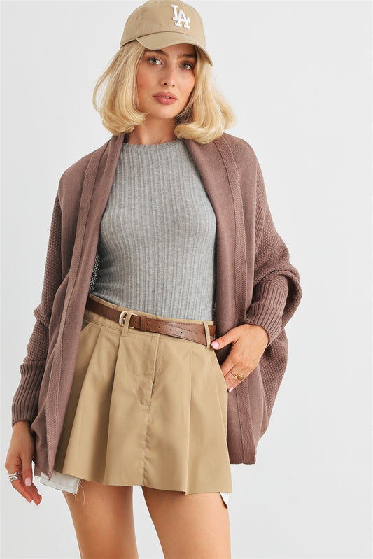 Batwing Open Front Cardigan