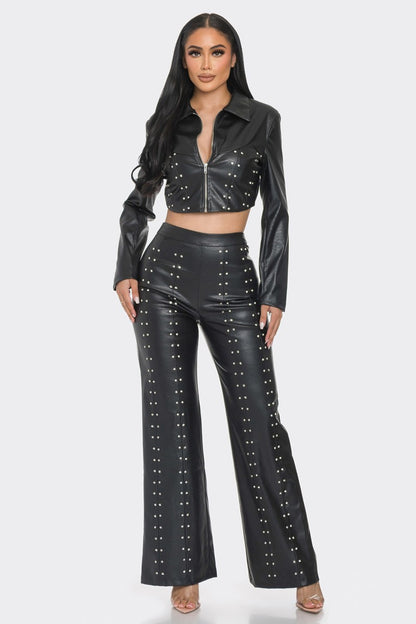 2-Piece Faux Leather Set