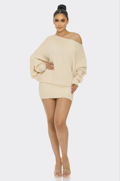 Sweater Long Slv Mini Dress he