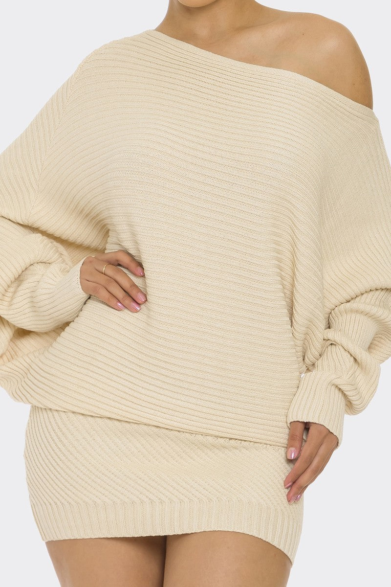 Sweater Long Slv Mini Dress he