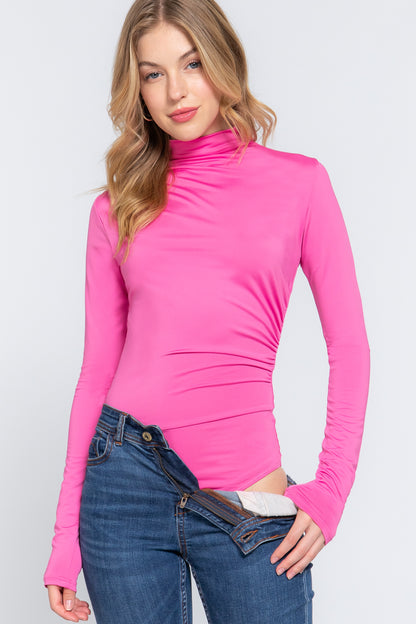 Long Slv High Neck Bodysuit