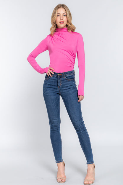Long Slv High Neck Bodysuit