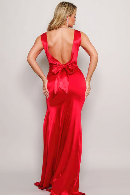 Bow Low Back Maxi Dress