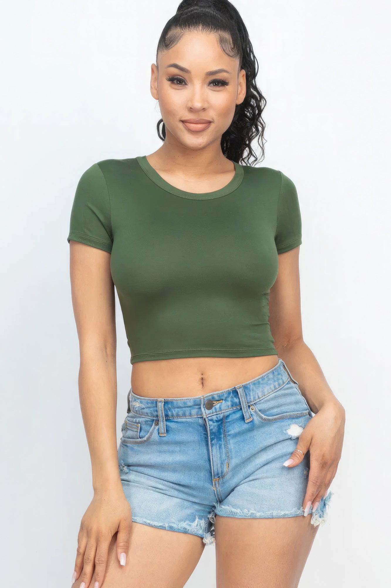 Roundneck Crop Top Tee