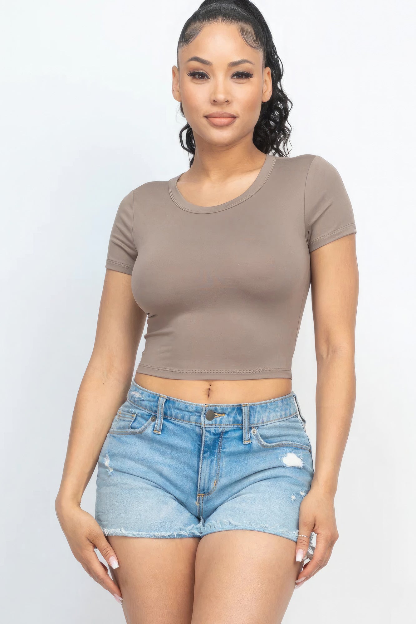 Roundneck Crop Top Tee