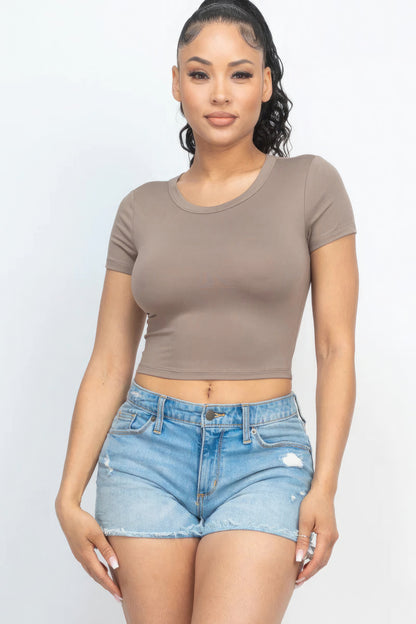 Roundneck Crop Top Tee