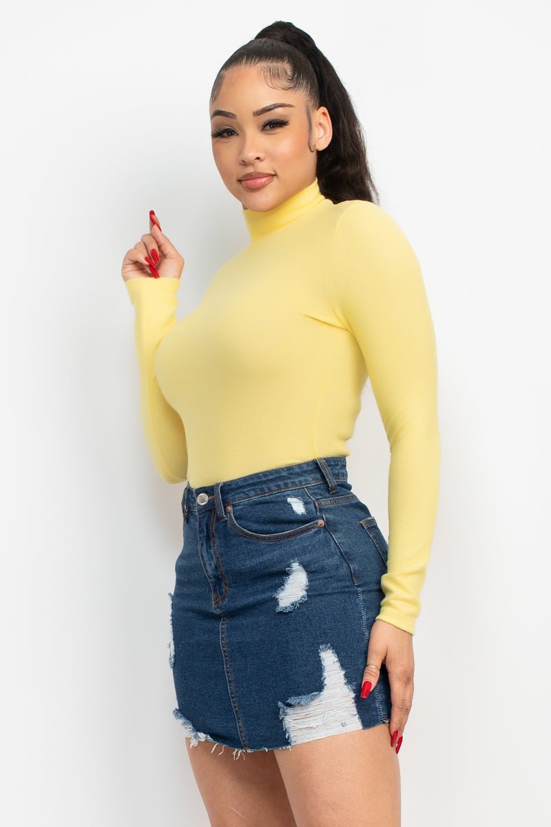 Mock Neck Long Sleeve Top - Cherry Angel