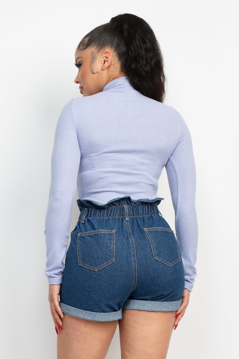 Mock Neck Long Sleeve Top - Cherry Angel