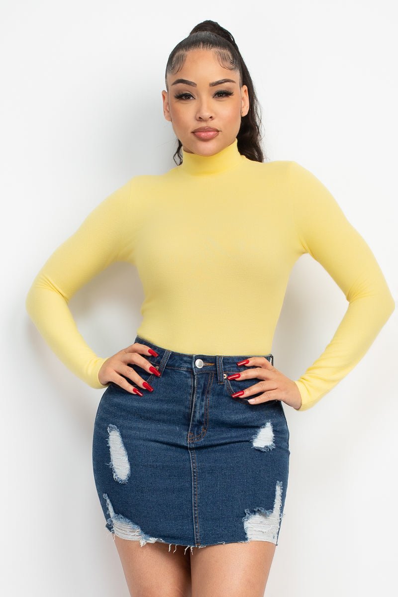 Mock Neck Long Sleeve Top - Cherry Angel