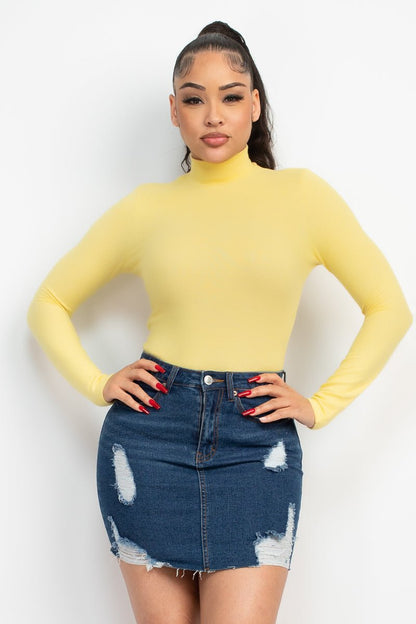 Mock Neck Long Sleeve Top - Cherry Angel